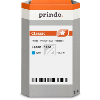 Prindo Tintenpatrone cyan (PRIET1572) ersetzt T1572