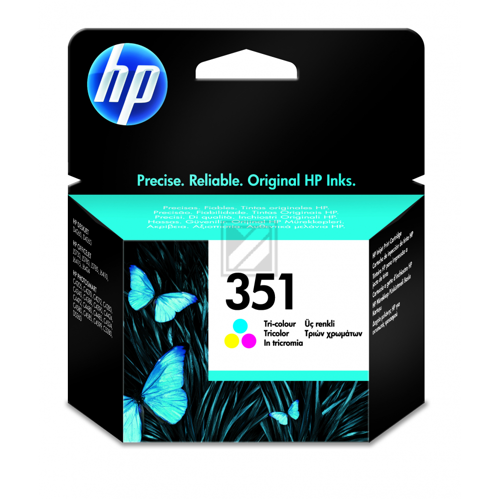 HP Tintendruckkopf cyan/gelb/magenta (CB337EE#ABF, 351)