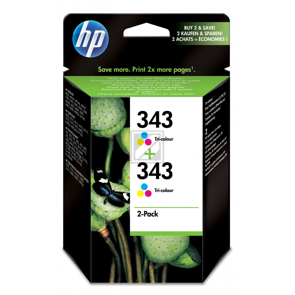 HP Tintendruckkopf 2 x cyan/gelb/magenta (CB332EE#301, 343)