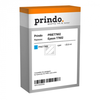 Prindo Tintenpatrone cyan (PRIET7602) ersetzt T7602