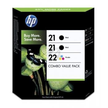 HP Tintendruckkopf cyan/gelb/magenta, 2 x schwarz (SD400AE#REB, 21, 22)