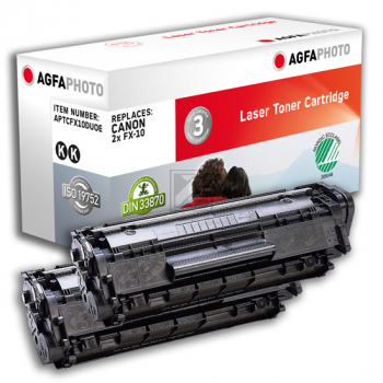 Agfaphoto Toner-Kartusche 2 x schwarz (APTCFX10DUOE) ersetzt FX-10