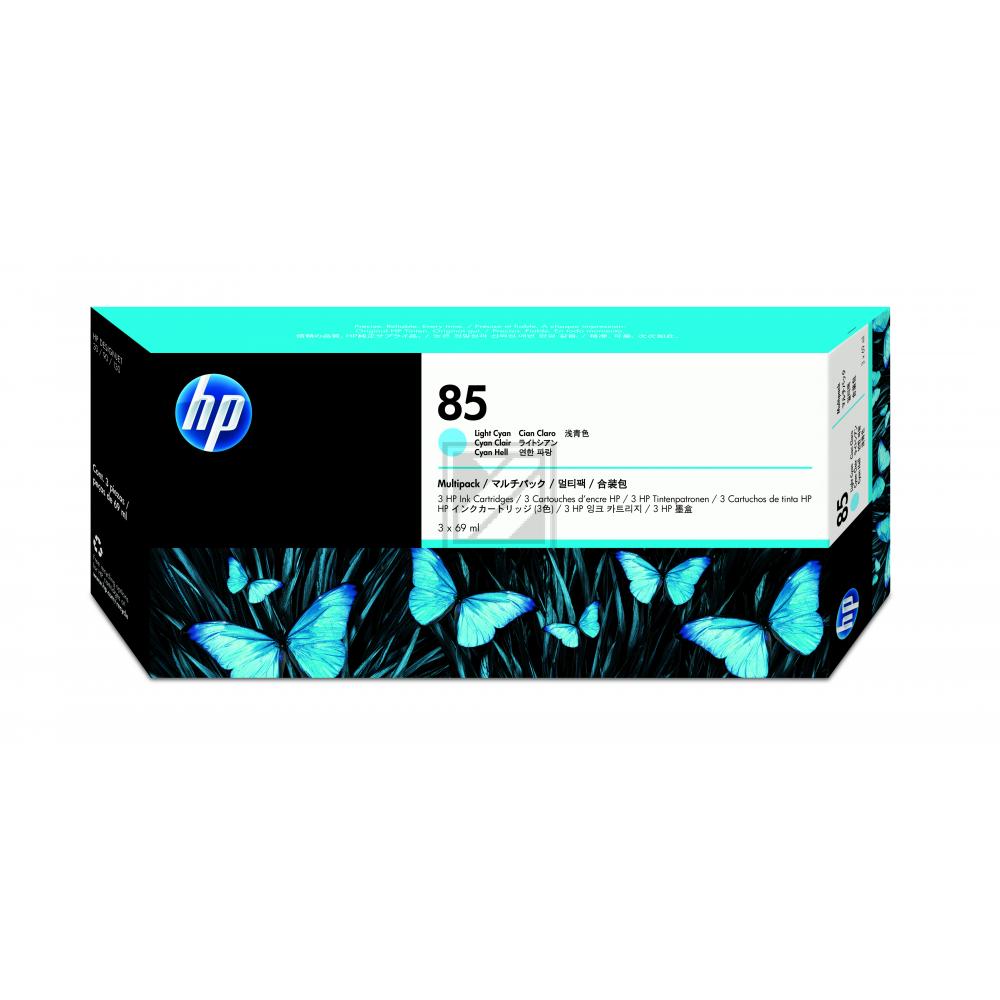 HP Tintenpatrone 3 x cyan light (C9434A, 85)