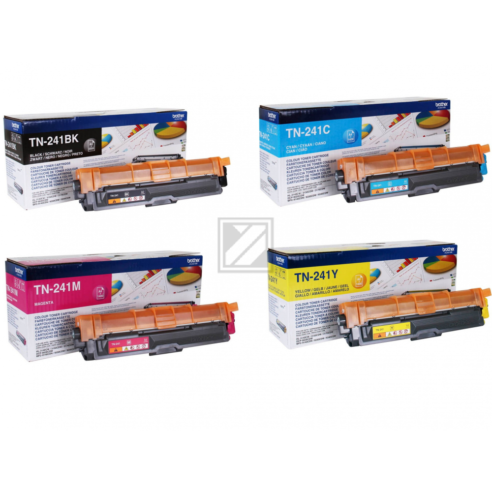 Brother Toner-Kit gelb, magenta, schwarz, cyan ersetzt TN-241BK, TN-241C, TN-241M, TN-241Y