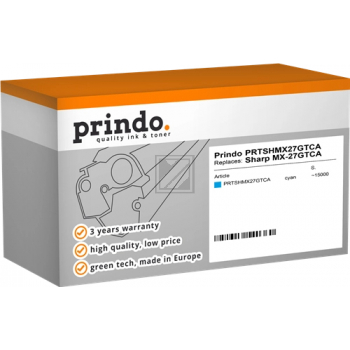 Prindo Toner-Kit cyan (PRTSHMX27GTCA) ersetzt MX-27GTCA