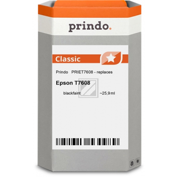 Prindo Tintenpatrone (Classic) schwarz matt (PRIET7608) ersetzt T7608