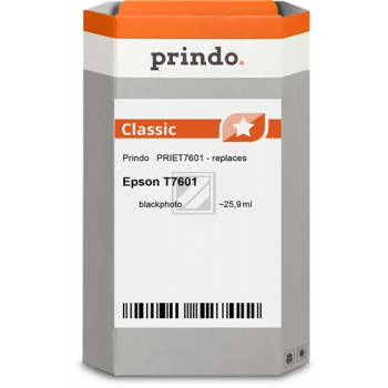 Prindo Tintenpatrone (Classic) photo schwarz (PRIET7601) ersetzt T7601