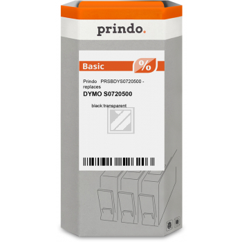 Prindo Schriftbandkassette schwarz/transparent (PRSBDYS0720500) ersetzt 45010