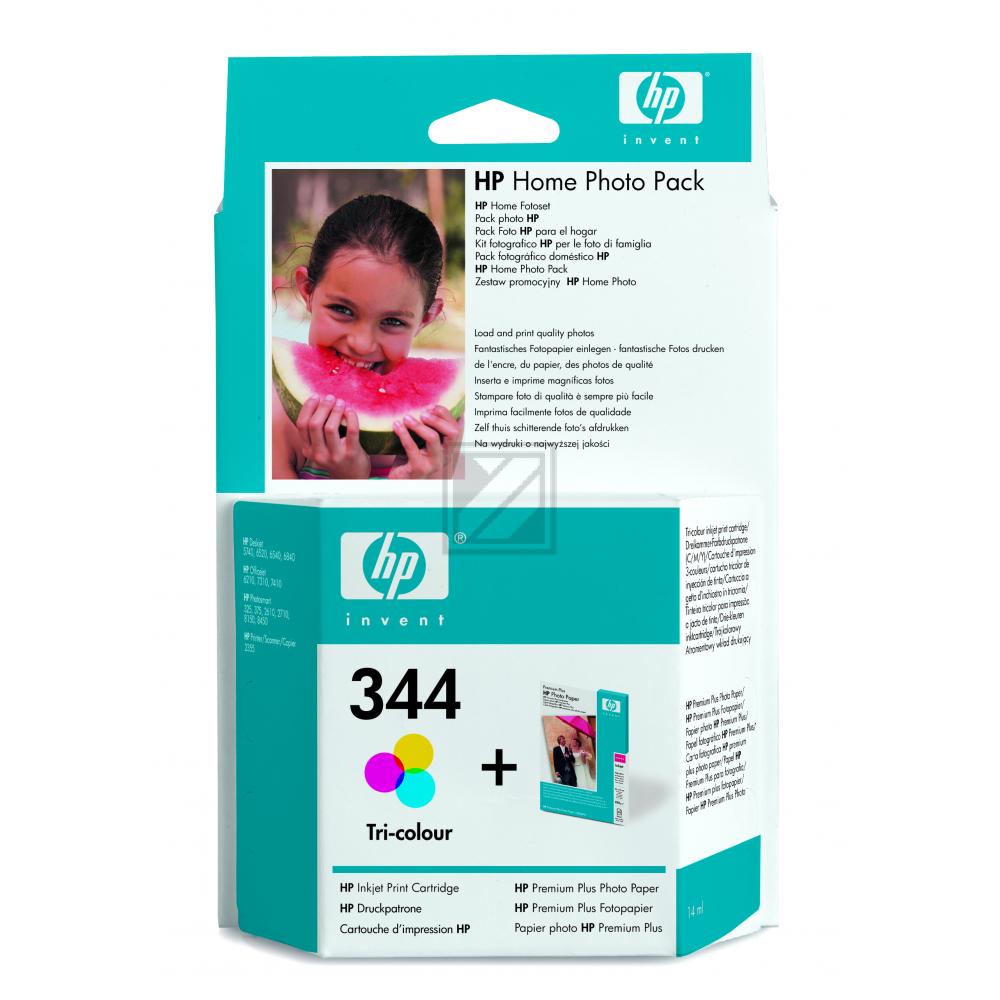 HP Tintendruckkopf + Papier cyan/gelb/magenta (Q7873EE, 344)