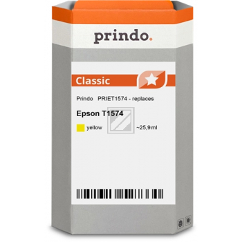 Prindo Tintenpatrone (Classic) gelb (PRIET1574) ersetzt T1574