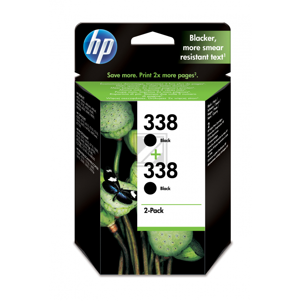 HP Tintendruckkopf 2 x schwarz (CB331EE#301, 338)